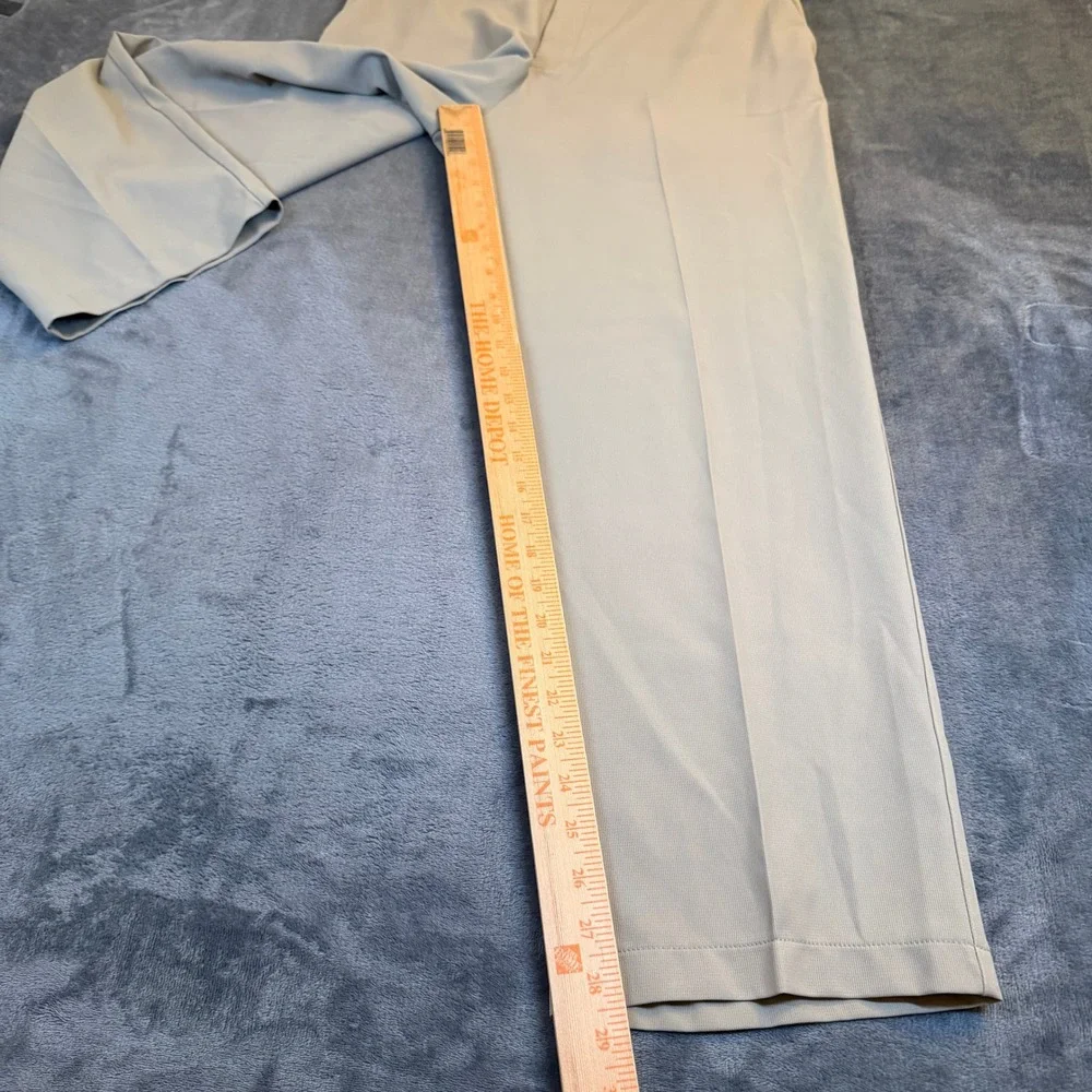 Haggar Tan Khaki Flat Front Dress Pants Straight Leg Polyester Slacks Mens 32x29